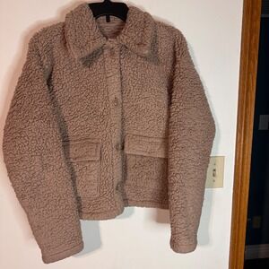 Abercrombie Kids Teddy Bear Jacket Girls Size‎ 17/18 Brown Sherpa Coat